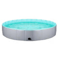 Pet Swimming Pool Foldable Portable Pool for Dogs Outdoor Summer Play - Grey-120x30cm V528-PET-BATH-GREY-CYAN-120-30-220763