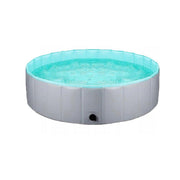 Pet Swimming Pool Foldable Portable Pool for Dogs Outdoor Summer Play - Grey-80x20cm V528-PET-BATH-GREY-CYAN-80-20-143020
