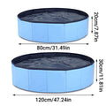 Pet Swimming Pool Foldable Portable Pool for Dogs Outdoor Summer Play - Blue-80x20cm V528-PET-BATH-LIGHTDARKBLUE-80-20-249327