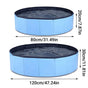 Pet Swimming Pool Foldable Portable Pool for Dogs Outdoor Summer Play - Blue-80x20cm V528-PET-BATH-LIGHTDARKBLUE-80-20-249327