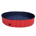 Pet Swimming Pool Foldable Portable Pool for Dogs Outdoor Summer Play - Red-120x30cm V528-PET-BATH-RED-DARKBLUE-120-30-310328