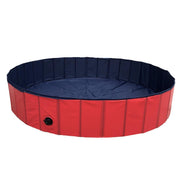 Pet Swimming Pool Foldable Portable Pool for Dogs Outdoor Summer Play - Red-120x30cm V528-PET-BATH-RED-DARKBLUE-120-30-310328