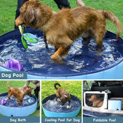 Pet Swimming Pool Foldable Portable Pool for Dogs Outdoor Summer Play - Red-120x30cm V528-PET-BATH-RED-DARKBLUE-120-30-310328