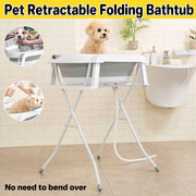 Pet Bath Tub Elevated Stand for Cats and Puppies Portable Bathing Tub for Pets V528-PET-BATH-TUB-GREY-783268