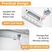 Pet Bath Tub Elevated Stand for Cats and Puppies Portable Bathing Tub for Pets V528-PET-BATH-TUB-GREY-783268