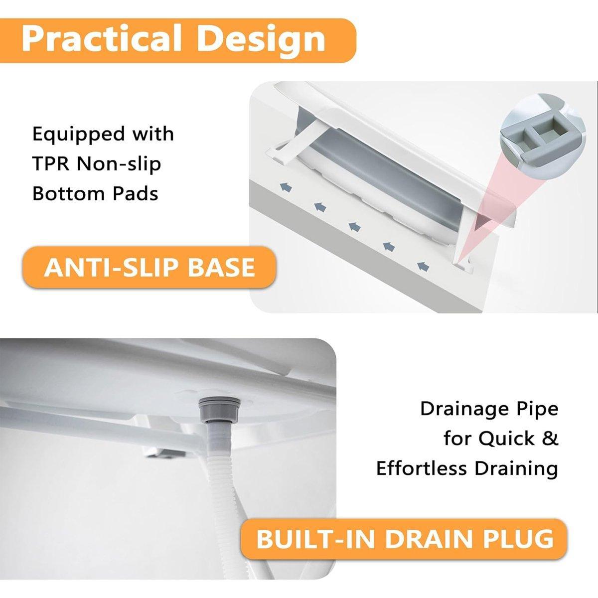 Pet Bath Tub Elevated Stand for Cats and Puppies Portable Bathing Tub for Pets V528-PET-BATH-TUB-GREY-783268