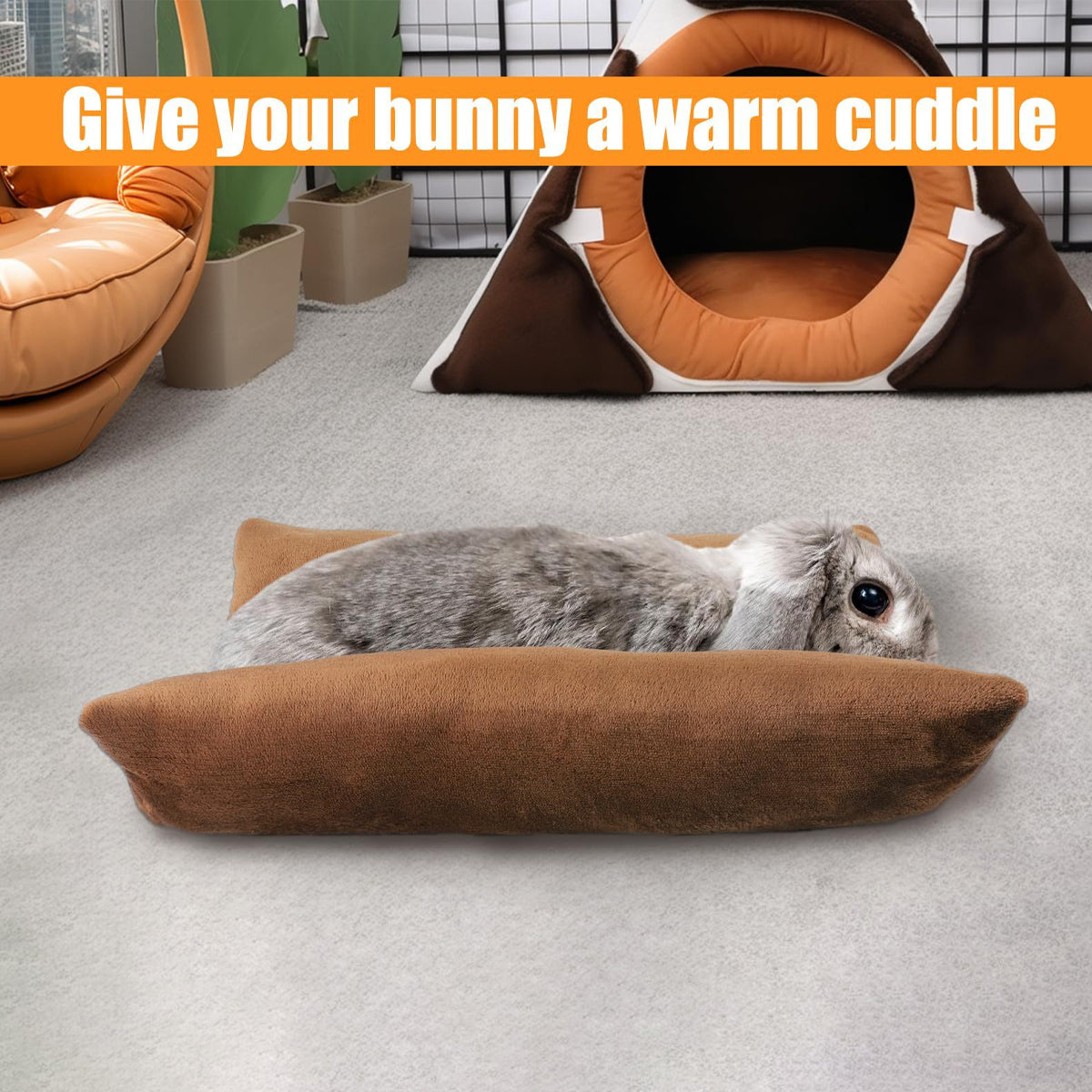 Small Animal Bed Cushion Plush Sleeping Mat for Pet Carrier Cage Nest Hamster - Brown V528-PET-BED-BROWN-738890