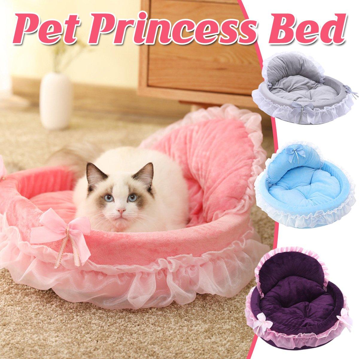 Princess Pet Kennel Soft Comfortable Cat and Dog Bed House for Small Pets - Grey V528-PET-BED-GREY-L-745971