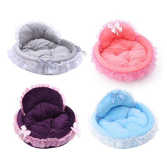Princess Pet Kennel Soft Comfortable Cat and Dog Bed House for Small Pets - Grey V528-PET-BED-GREY-L-745971