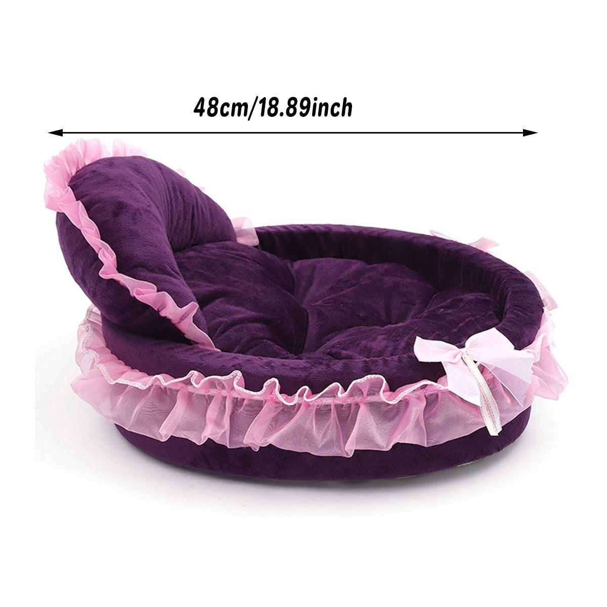 Princess Pet Kennel Soft Comfortable Cat and Dog Bed House for Small Pets - Grey V528-PET-BED-GREY-L-745971