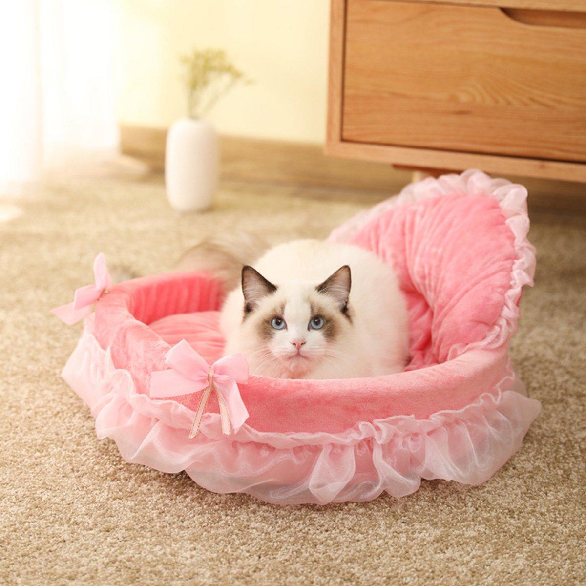 Princess Pet Kennel Soft Comfortable Cat and Dog Bed House for Small Pets - Grey V528-PET-BED-GREY-L-745971