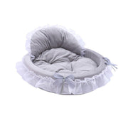 Princess Pet Kennel Soft Comfortable Cat and Dog Bed House for Small Pets - Grey V528-PET-BED-GREY-L-745971