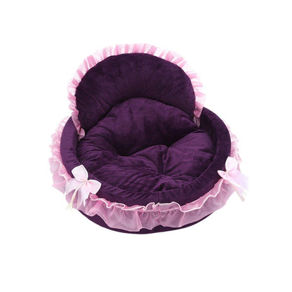 Princess Pet Kennel Soft Comfortable Cat and Dog Bed House for Small Pets - Grey V528-PET-BED-GREY-L-745971