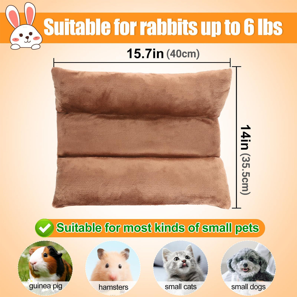Small Animal Bed Cushion Plush Sleeping Mat for Pet Carrier Cage Nest Hamster - Pink V528-PET-BED-PINK-329915