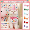 Pet Birthday Dog Cat Bib Scarf Hat Accessory Dogs Cats Celebration - Green V528-PET-BIRTHDAY-SET-GREEN-687019