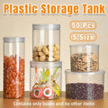 Wide Mouth Plastic Food Bottles 50pcs Transparent Sealed Storage Tanks Container - 8.5cm x 20cm V528-PET-BOTTLE-50PCS-1000ML-819236
