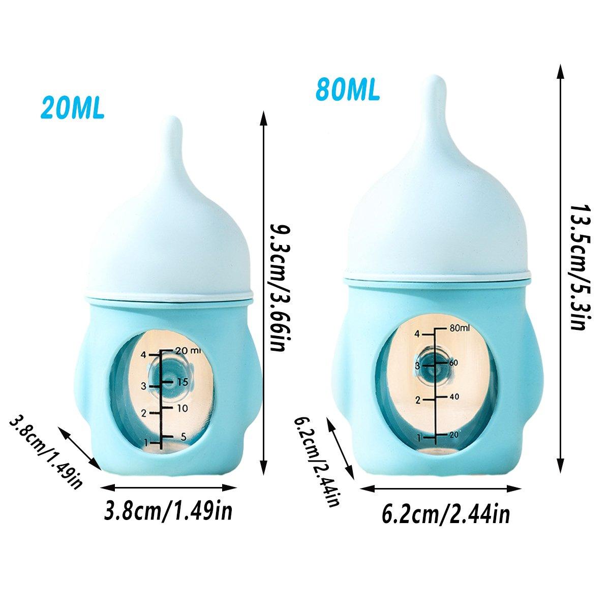 Silicone Pet Milk Feeding Bottle with Scale for Small Puppies and Kittens 20ml 80ml - 20ml-Blue V528-PET-BOTTLE-BLUE-20ML-998196