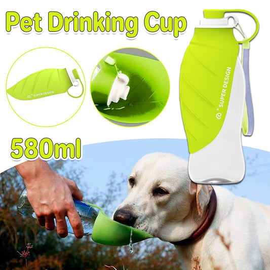 Pet Water Bottle 580ml Portable Outdoor Dog Cat Drinking Cup Travel Feeder V528-PET-BOTTLE-GREEN-613067