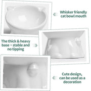Ceramic Cat Bowl Cute Tall Raised Cat Food Bowl for Pets Eating Comfortably - Green V528-PET-BOWL-BELL-GREEN-785163