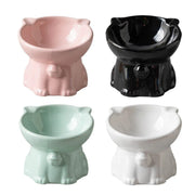 Ceramic Cat Bowl Cute Tall Raised Cat Food Bowl for Pets Eating Comfortably - Pink V528-PET-BOWL-BELL-PINK-979963