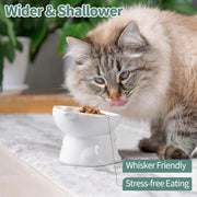 Ceramic Cat Bowl Cute Tall Raised Cat Food Bowl for Pets Eating Comfortably - Pink V528-PET-BOWL-BELL-PINK-979963