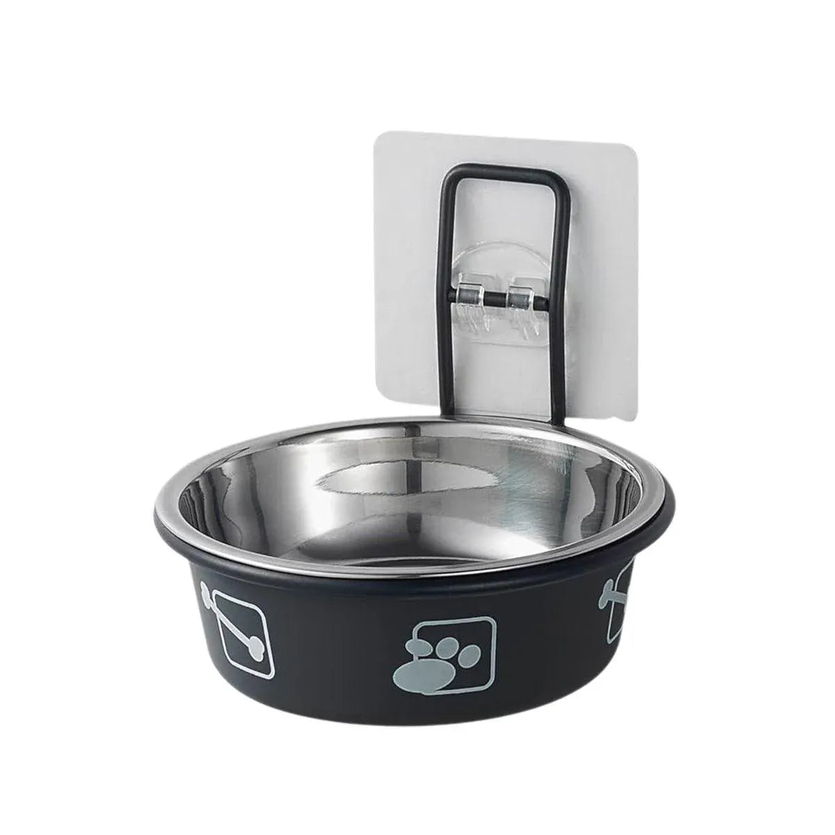 Stainless Steel Pet Bowl Hanging Cat Food Water Bowl Durable for Dogs and Cats - Black-12cm V528-PET-BOWL-BLACK-12CM-959037