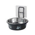 Stainless Steel Pet Bowl Hanging Cat Food Water Bowl Durable for Dogs and Cats - Black-14cm V528-PET-BOWL-BLACK-14-5-317646