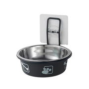 Stainless Steel Pet Bowl Hanging Cat Food Water Bowl Durable for Dogs and Cats - Black-14cm V528-PET-BOWL-BLACK-14-5-317646
