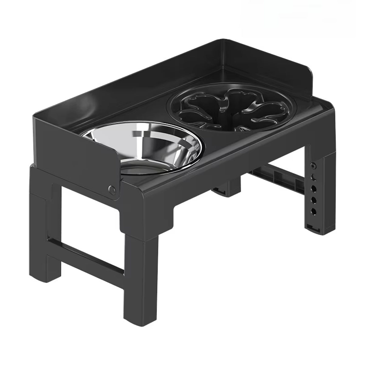 Height Adjustable Pet Feeding Bowl Dog Bowl Elevated Pet Dish Food Water Bowl V528-PET-BOWL-BLACK-960111