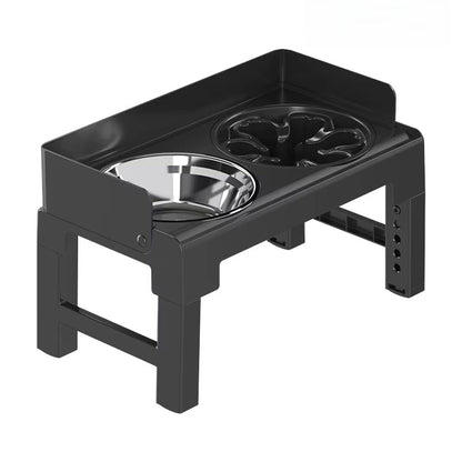 Height Adjustable Pet Feeding Bowl Dog Bowl Elevated Pet Dish Food Water Bowl V528-PET-BOWL-BLACK-960111