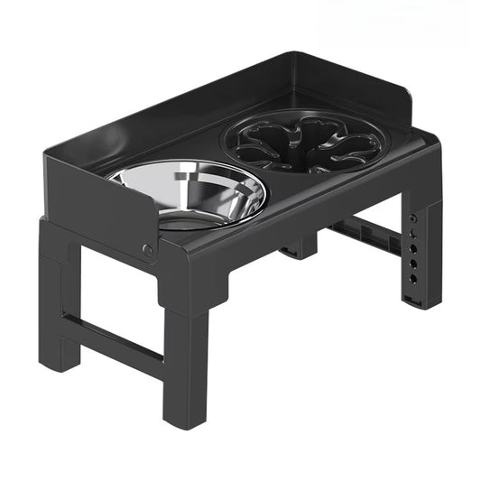 Height Adjustable Pet Feeding Bowl Dog Bowl Elevated Pet Dish Food Water Bowl V528-PET-BOWL-BLACK-960111