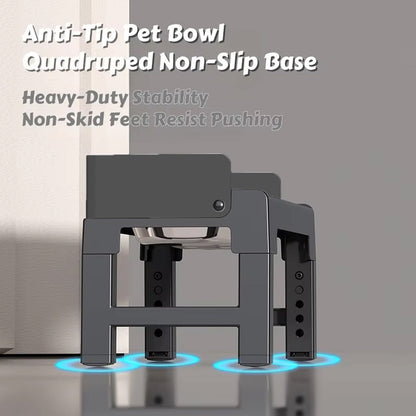 Height Adjustable Pet Feeding Bowl Dog Bowl Elevated Pet Dish Food Water Bowl V528-PET-BOWL-BLACK-960111