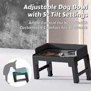Height Adjustable Pet Feeding Bowl Dog Bowl Elevated Pet Dish Food Water Bowl V528-PET-BOWL-BLACK-960111