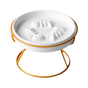 Ceramic Cat Bowl Slow Feeder Pet Food Tray for Cats and Dogs Non Slip Design - Black Bowl-Black Tray Rack V528-PET-BOWL-BLACK-BLACK-796412