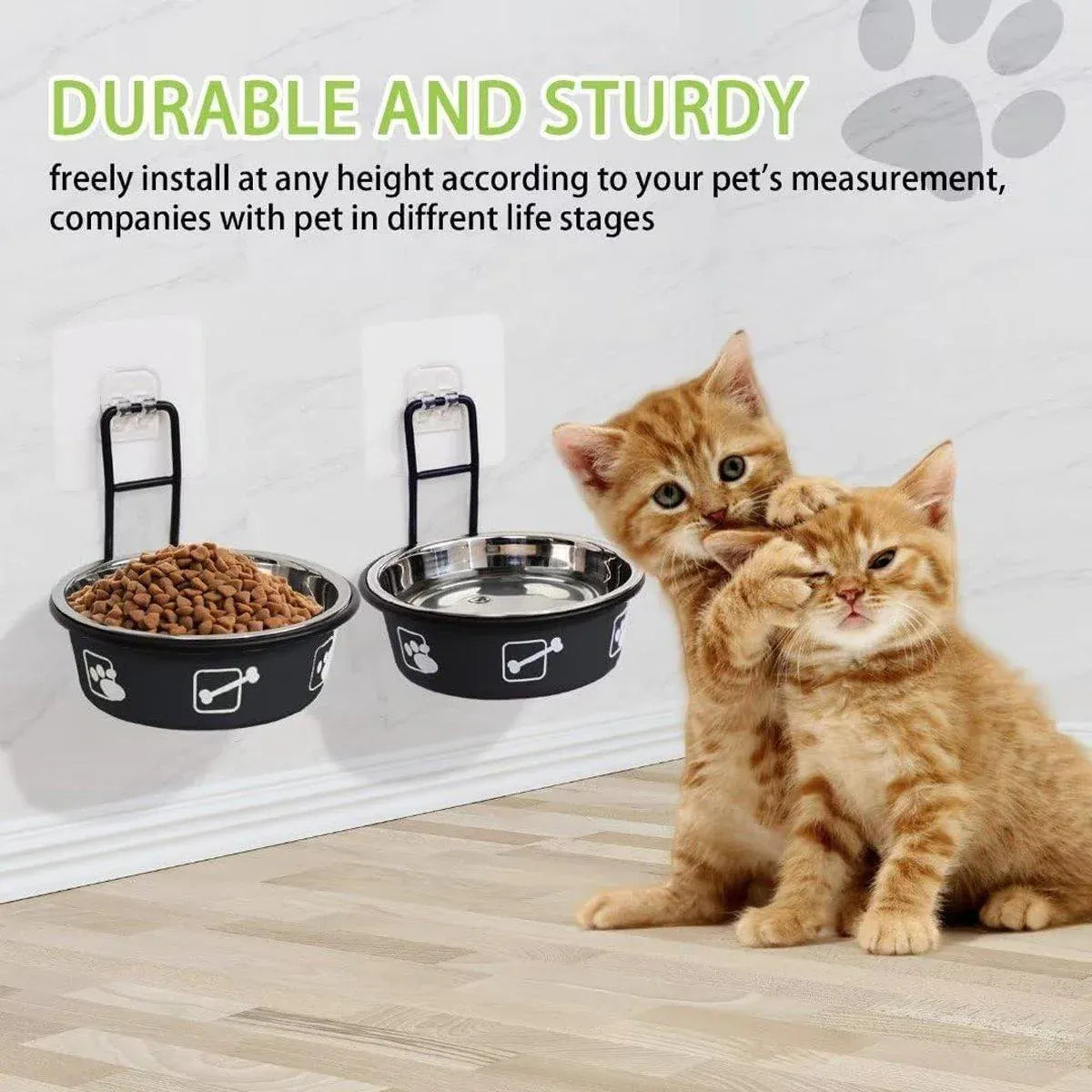 Stainless Steel Pet Bowl Hanging Cat Food Water Bowl Durable for Dogs and Cats - Blue-12cm V528-PET-BOWL-BLUE-12CM-682373