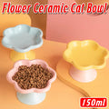 Flower Ceramic Cat Bowl Pet Food Bowl Snack Tray for Cats and Small Pets Feeding - Blue V528-PET-BOWL-BLUE-423507