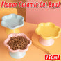 Flower Ceramic Cat Bowl Pet Food Bowl Snack Tray for Cats and Small Pets Feeding - Blue V528-PET-BOWL-BLUE-423507