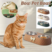 Stainless Steel Double Pet Bowl Non-Slip Anti-Knock Dog Cat Feeder Utensils - Green V528-PET-BOWL-BOW-GREEN-921532