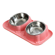 Cat Dog Food Bowl Double Slanted Mouth Feeding Water Dish Raised Pet Bowl Stand - Dark Blue V528-PET-BOWL-DARK-BLUE-104670