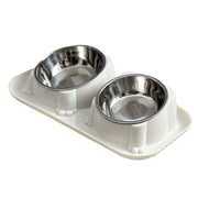 Cat Dog Food Bowl Double Slanted Mouth Feeding Water Dish Raised Pet Bowl Stand - Dark Blue V528-PET-BOWL-DARK-BLUE-104670