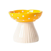 Pet Elevated Mushroom Bowl Ceramic Cat Dog Bowl Dish Food Feeder Raised Cat Bowl - Red V528-PET-BOWL-MUSHROOM-RED-824611