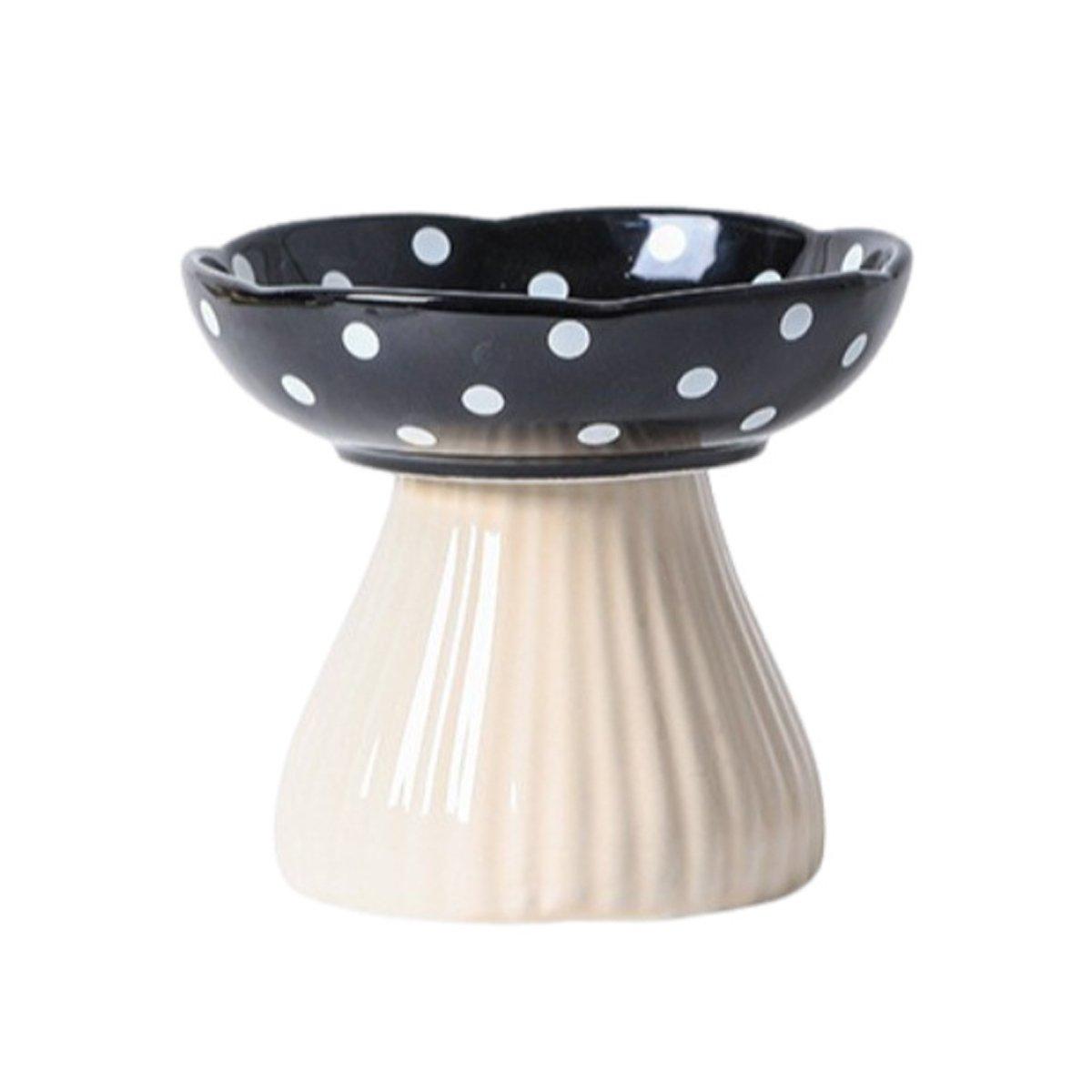 Pet Elevated Mushroom Bowl Ceramic Cat Dog Bowl Dish Food Feeder Raised Cat Bowl - Red V528-PET-BOWL-MUSHROOM-RED-824611
