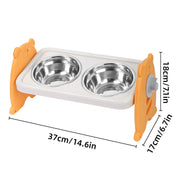 Double Pet Feeding Bowls Stainless Steel Non Slip Cat Dog Water Bowl Food Dish - Pink V528-PET-BOWL-PINK-350472