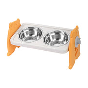 Double Pet Feeding Bowls Stainless Steel Non Slip Cat Dog Water Bowl Food Dish - Pink V528-PET-BOWL-PINK-350472