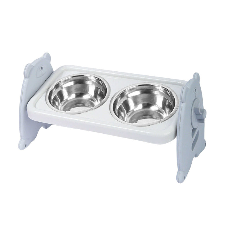Double Pet Feeding Bowls Stainless Steel Non Slip Cat Dog Water Bowl Food Dish - Pink V528-PET-BOWL-PINK-350472
