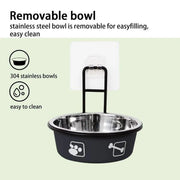 Stainless Steel Pet Bowl Hanging Cat Food Water Bowl Durable for Dogs and Cats - Red-12cm V528-PET-BOWL-RED-12CM-858298