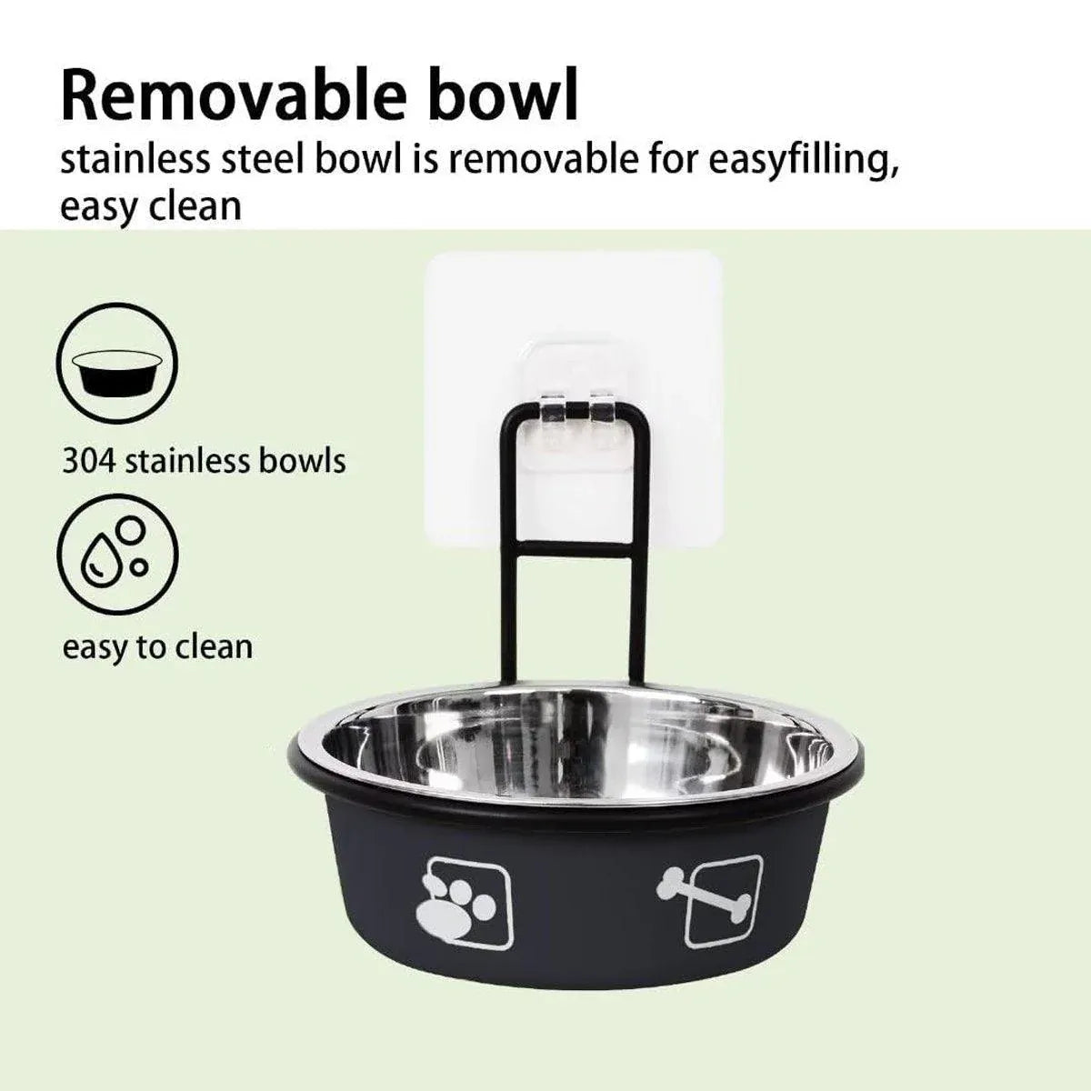 Stainless Steel Pet Bowl Hanging Cat Food Water Bowl Durable for Dogs and Cats - Red-12cm V528-PET-BOWL-RED-12CM-858298
