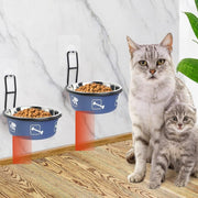 Stainless Steel Pet Bowl Hanging Cat Food Water Bowl Durable for Dogs and Cats - Red-12cm V528-PET-BOWL-RED-12CM-858298