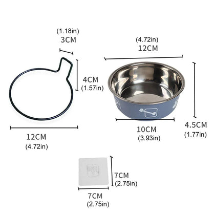 Stainless Steel Pet Bowl Hanging Cat Food Water Bowl Durable for Dogs and Cats - Red-14cm V528-PET-BOWL-RED-14-5-622520