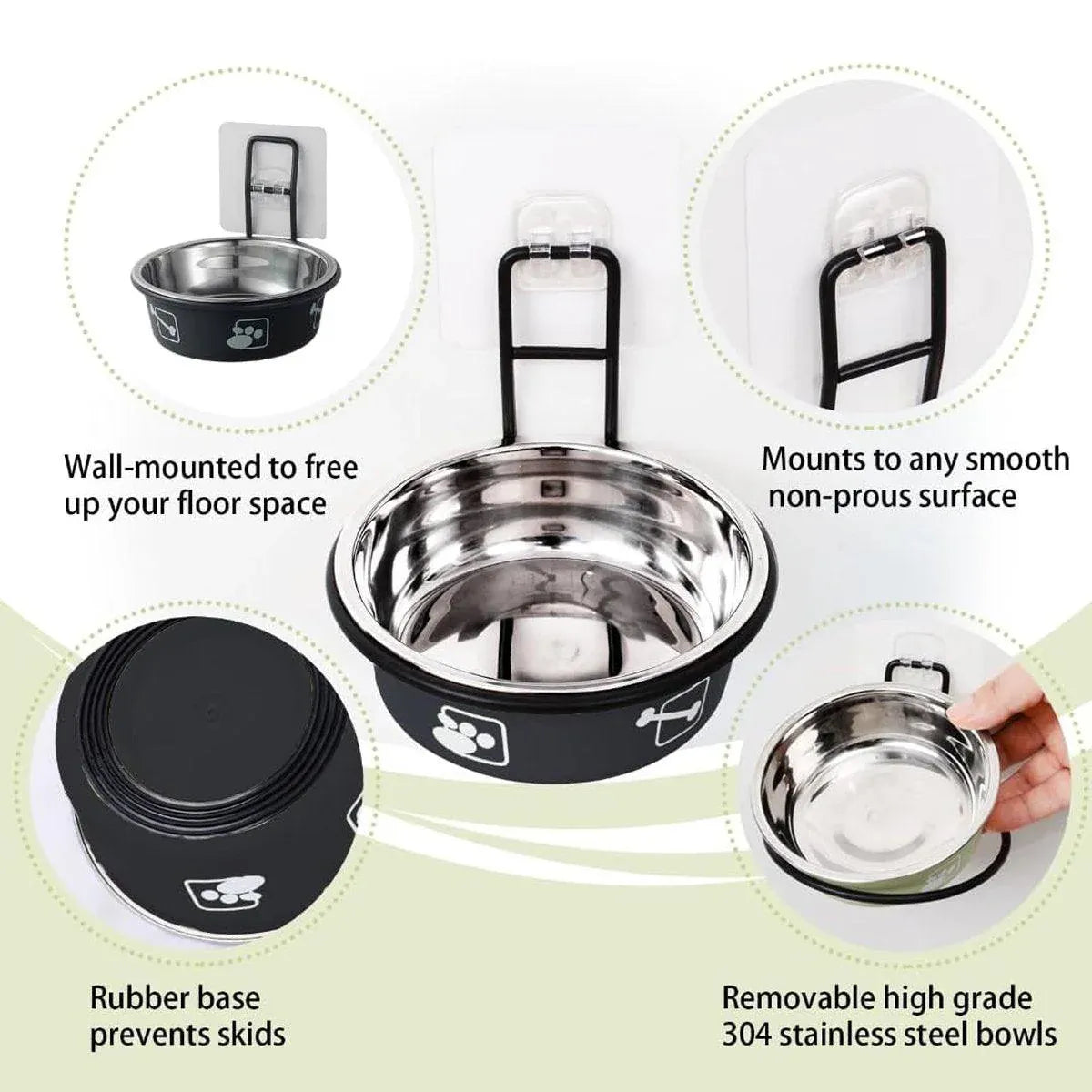 Stainless Steel Pet Bowl Hanging Cat Food Water Bowl Durable for Dogs and Cats - Red-14cm V528-PET-BOWL-RED-14-5-622520